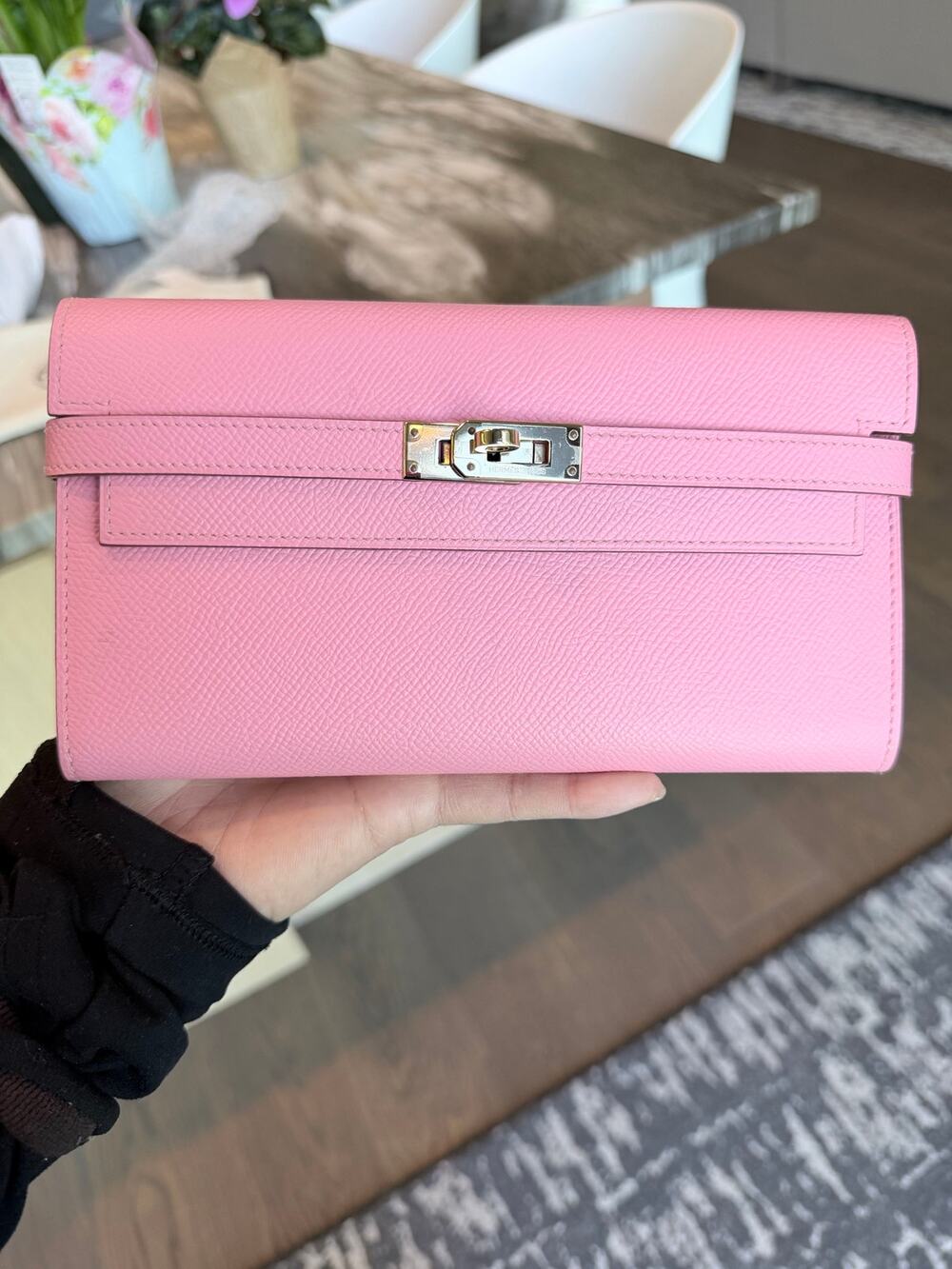 🌸 HERMÈS Kelly Classique To Go Wallet • Pink Epsom • PHW • T Stamp 2015 🌸